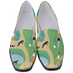 Girls With Dogs For A Walk In The Park Women s Classic Loafer Heels by SychEva