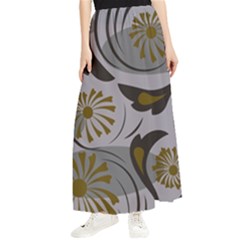 Folk Flowers Pattern Floral Surface Design Seamless Pattern Maxi Chiffon Skirt by Eskimos