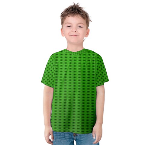 Metallic Mesh Screen 2-green Kids  Cotton Tee by impacteesstreetweareight