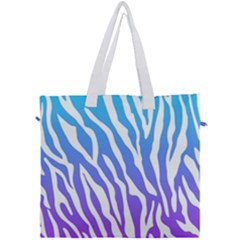 White Tiger Purple & Blue Animal Fur Print Stripes Canvas Travel Bag