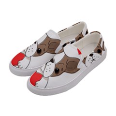 French Bulldog Hearts Women s Canvas Slip Ons by SomethingForEveryone