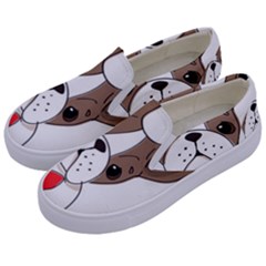 French Bulldog Hearts Kids  Canvas Slip Ons by SomethingForEveryone