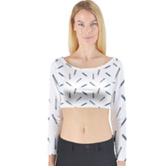 Gray Pencils On A Light Background Long Sleeve Crop Top by SychEva