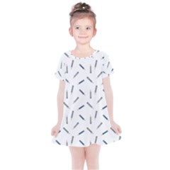 Gray Pencils On A Light Background Kids  Simple Cotton Dress by SychEva