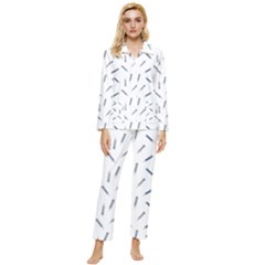 Gray Pencils On A Light Background Womens  Long Sleeve Pocket Pajamas Set by SychEva