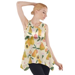 Yellow Juicy Pears And Apricots Side Drop Tank Tunic by SychEva