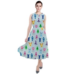 Funny Monsters Round Neck Boho Dress by SychEva