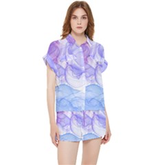 Purple And Blue Alcohol Ink  Chiffon Lounge Set