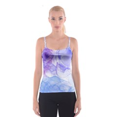 Purple And Blue Alcohol Ink  Spaghetti Strap Top by Dazzleway