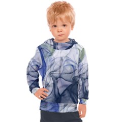 Blue Alcohol Ink Kids  Hooded Pullover by Dazzleway