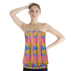 Abstract Painting Strapless Top by SychEva