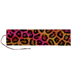 Leopard Print Roll Up Canvas Pencil Holder (l) by skindeep