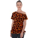 Leopard-print 3 Off Shoulder Tie-Up Tee View1