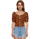 Leopard-print 3 Button up blouse View1