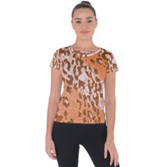 Leopard-knitted Short Sleeve Sports Top  by skindeep