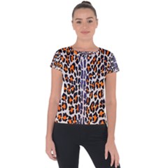 Fur-leopard 5 Short Sleeve Sports Top  by skindeep