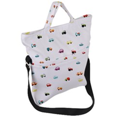 Cute Bright Little Cars Fold Over Handle Tote Bag by SychEva