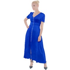 Leather Smooth 22 Blue Button Up Short Sleeve Maxi Dress by skindeep