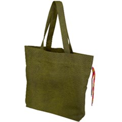 Leatherette 6 Green Drawstring Tote Bag by skindeep