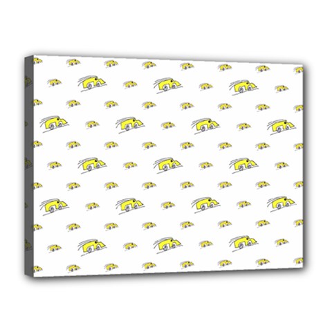 Cartoon Funny Weird Car Motif Pattern Canvas 16  X 12  (stretched) by dflcprintsclothing