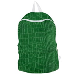 Crocodile Leather Green Foldable Lightweight Backpack by skindeep