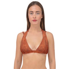 Faux Leather Brown 2 Double Strap Halter Bikini Top by skindeep