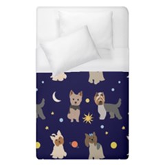 Terrier Cute Dog With Stars Sun And Moon Duvet Cover (single Size) by SychEva