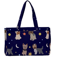 Terrier Cute Dog With Stars Sun And Moon Canvas Work Bag