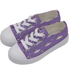 Pug Dog On A Cloud Kids  Low Top Canvas Sneakers by SychEva