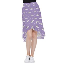 Cheerful Pugs Lie In The Clouds Frill Hi Low Chiffon Skirt by SychEva
