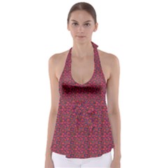 Pink Zoas Print Babydoll Tankini Top by Kritter