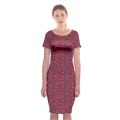 Pink Zoas Print Classic Short Sleeve Midi Dress by Kritter