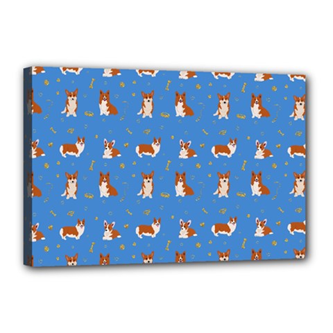 Cute Corgi Dogs Canvas 18  X 12  (stretched) by SychEva