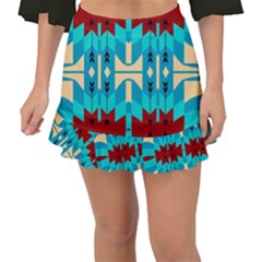 Shapes Rows Fishtail Mini Chiffon Skirt by LalyLauraFLM