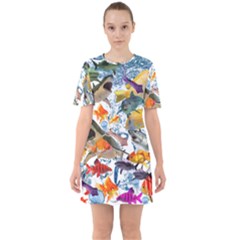 Under The Sea Sixties Short Sleeve Mini Dress by impacteesstreetwearcollage