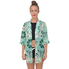 Folk Flowers Pattern  Open Front Chiffon Kimono by Eskimos