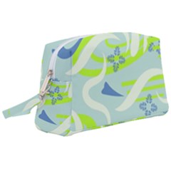 Folk Flowers Pattern  Wristlet Pouch Bag (large)