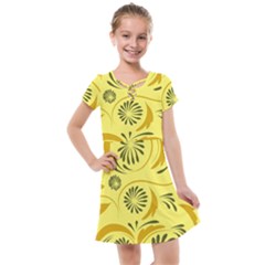 Folk Flowers Pattern  Kids  Cross Web Dress by Eskimos