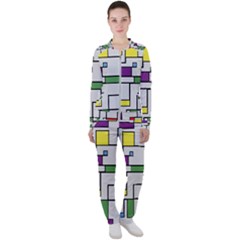 Colorful Rectangles Casual Jacket And Pants Set by LalyLauraFLM
