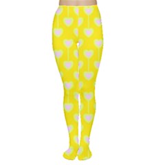Purple Hearts On Yellow Background Tights by SychEva