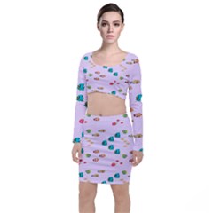 Marine Fish Multicolored On A Pink Background Top And Skirt Sets by SychEva