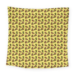 Cute Deer Pattern Yellow Square Tapestry (large)