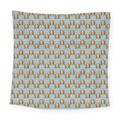 Girl Blue Square Tapestry (large)