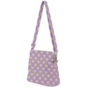 Yellow Hearts On A Light Purple Background Zipper Messenger Bag View2