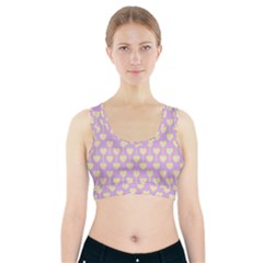 Yellow Hearts On A Light Purple Background Sports Bra With Pocket by SychEva
