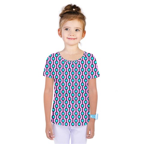 Blue Circles On Purple Background Geometric Ornament Kids  One Piece Tee by SychEva