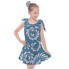Folk Flowers Pattern Floral Surface Design Seamless Pattern Kids  Tie Up Tunic Dress
