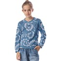 Folk flowers pattern Floral surface design Seamless pattern Kids  Long Sleeve Tee with Frill  View1