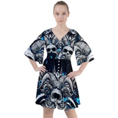 Skullart Boho Button Up Dress by Sparkle