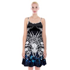 Skullart Spaghetti Strap Velvet Dress